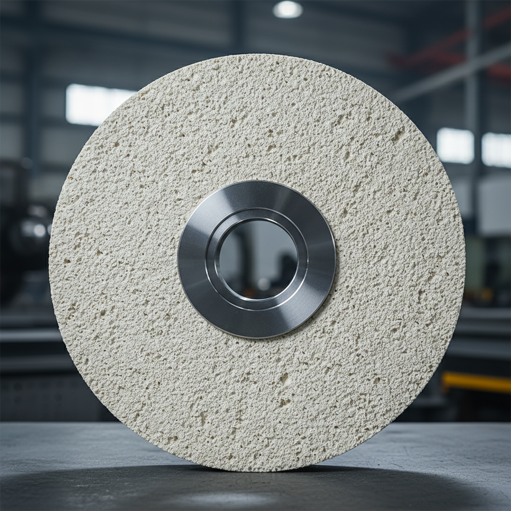 Ceramic bond grinding wheel product close-up showing porous vitrified bond texture and metal core