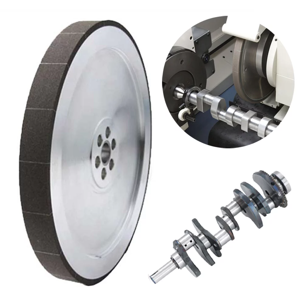 Premium vitrified CBN crankshaft grinding wheel product image suitable for discussing high-efficiency crankshaft pin grinding and premium wheel-route selection.