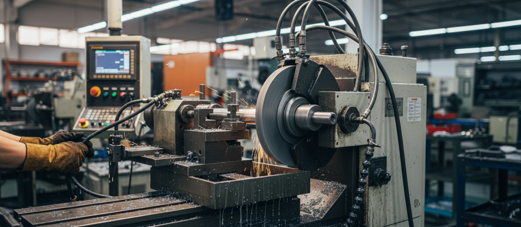 Open-structure diamond grinding wheel processing tungsten carbide rods on a centerless grinding machine